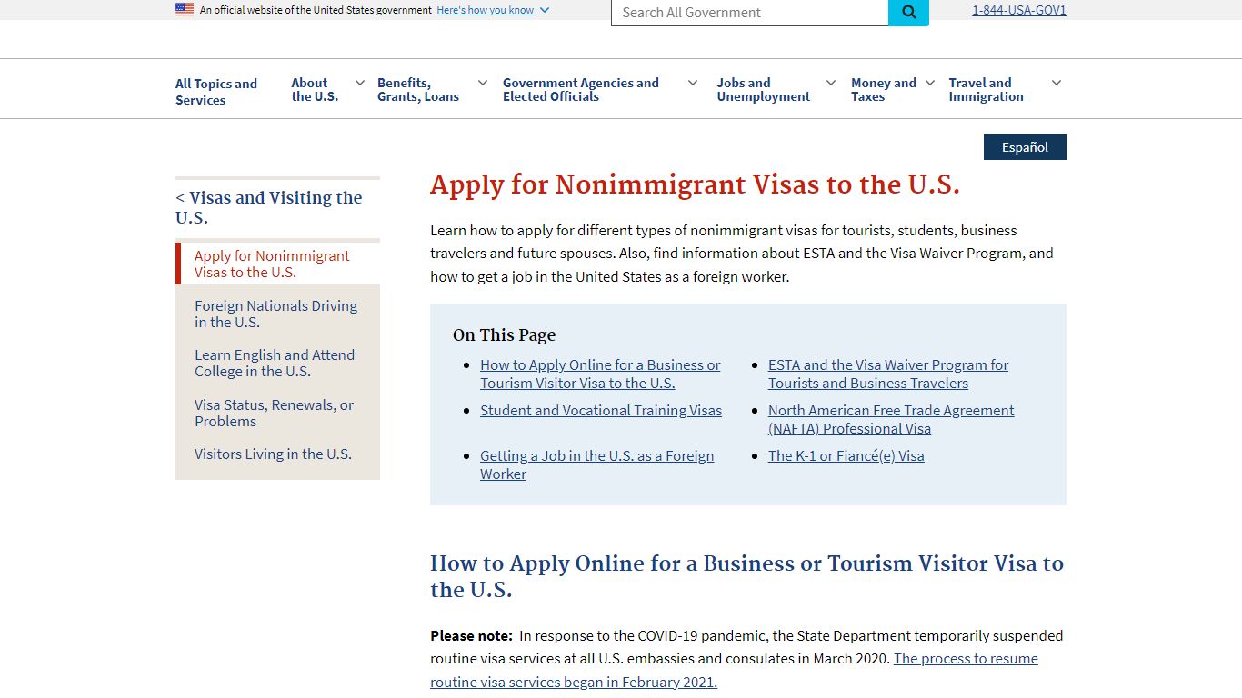 Apply for Nonimmigrant Visas to the U.S. | USAGov