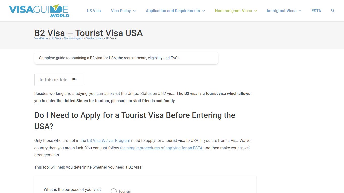 B2 Visa Requirements | How to Apply for a US Tourist Visa? - Donuts